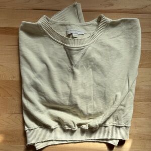 Spiritual Gangster Crop Ivory Cotton Sweatshirt EUC Small